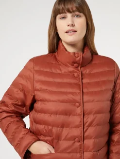 Hot Marina Rinaldi Padded jacket in water-repellent nylon canvas TERRACOTTA