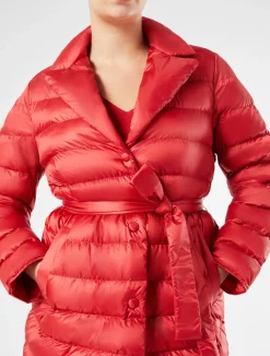 Clearance Marina Rinaldi Padded jacket in water-repellent nylon canvas RED