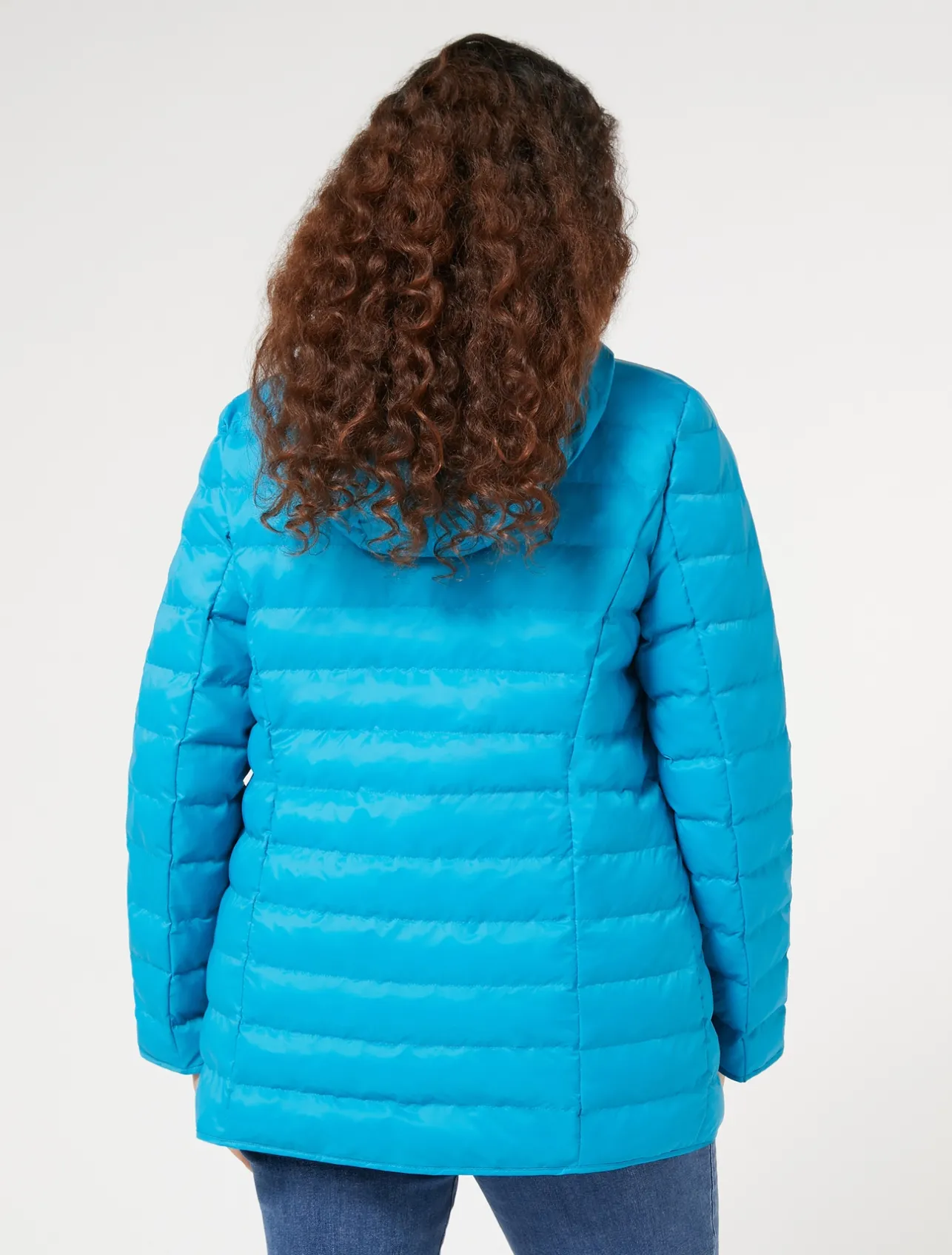 Sale Marina Rinaldi Padded jacket in water-repellent nylon canvas TURQUOISE