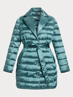 Outlet Marina Rinaldi Padded jacket in water-repellent nylon canvas SAGEGREEN