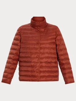 Hot Marina Rinaldi Padded jacket in water-repellent nylon canvas TERRACOTTA