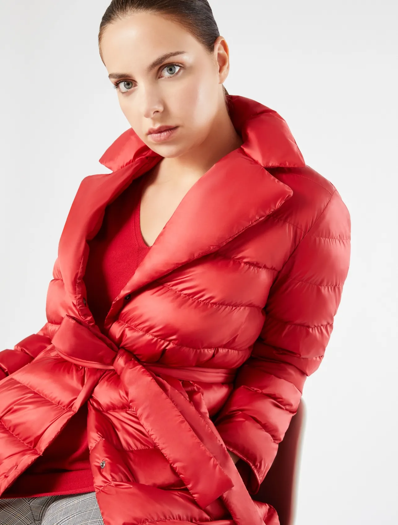 Clearance Marina Rinaldi Padded jacket in water-repellent nylon canvas RED