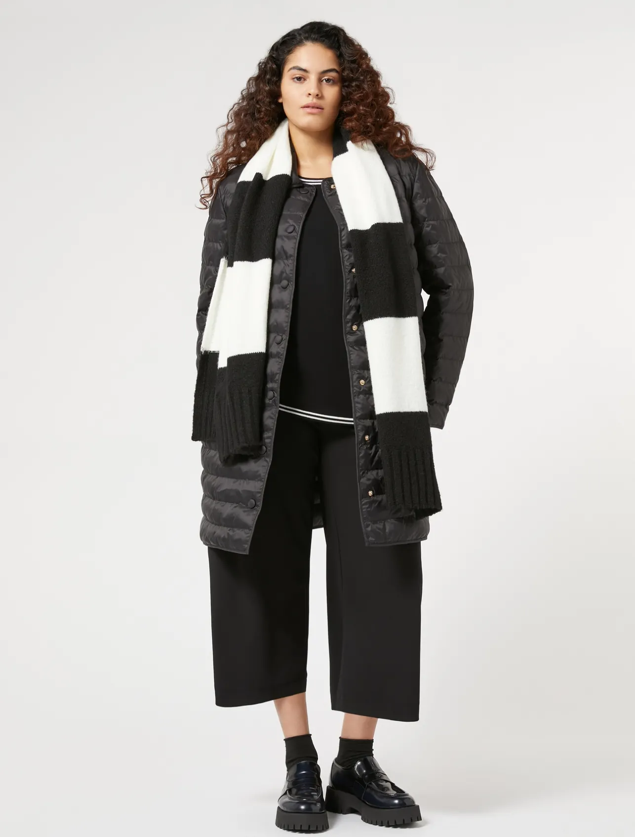 Fashion Marina Rinaldi Padded jacket in water-repellent nylon canvas BLACK