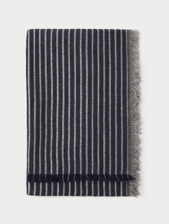 Outlet Marina Rinaldi Pinstriped fabric stole MIDNIGHTBLUE