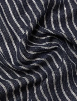Outlet Marina Rinaldi Pinstriped fabric stole MIDNIGHTBLUE