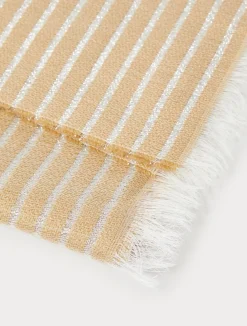 New Marina Rinaldi Pinstriped fabric stole CAMEL