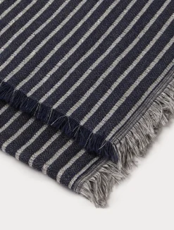 Outlet Marina Rinaldi Pinstriped fabric stole MIDNIGHTBLUE