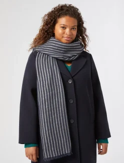Outlet Marina Rinaldi Pinstriped fabric stole MIDNIGHTBLUE