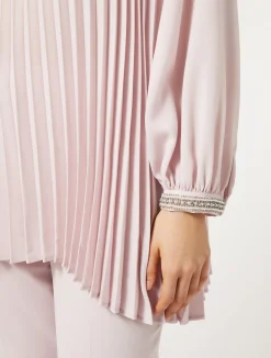 Outlet Marina Rinaldi Pleated crepe tunic PINK