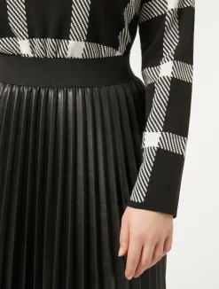 Online Marina Rinaldi Pleated fabric skirt BLACK