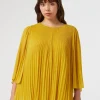 Clearance Marina Rinaldi Pleated georgette blouse GOLD
