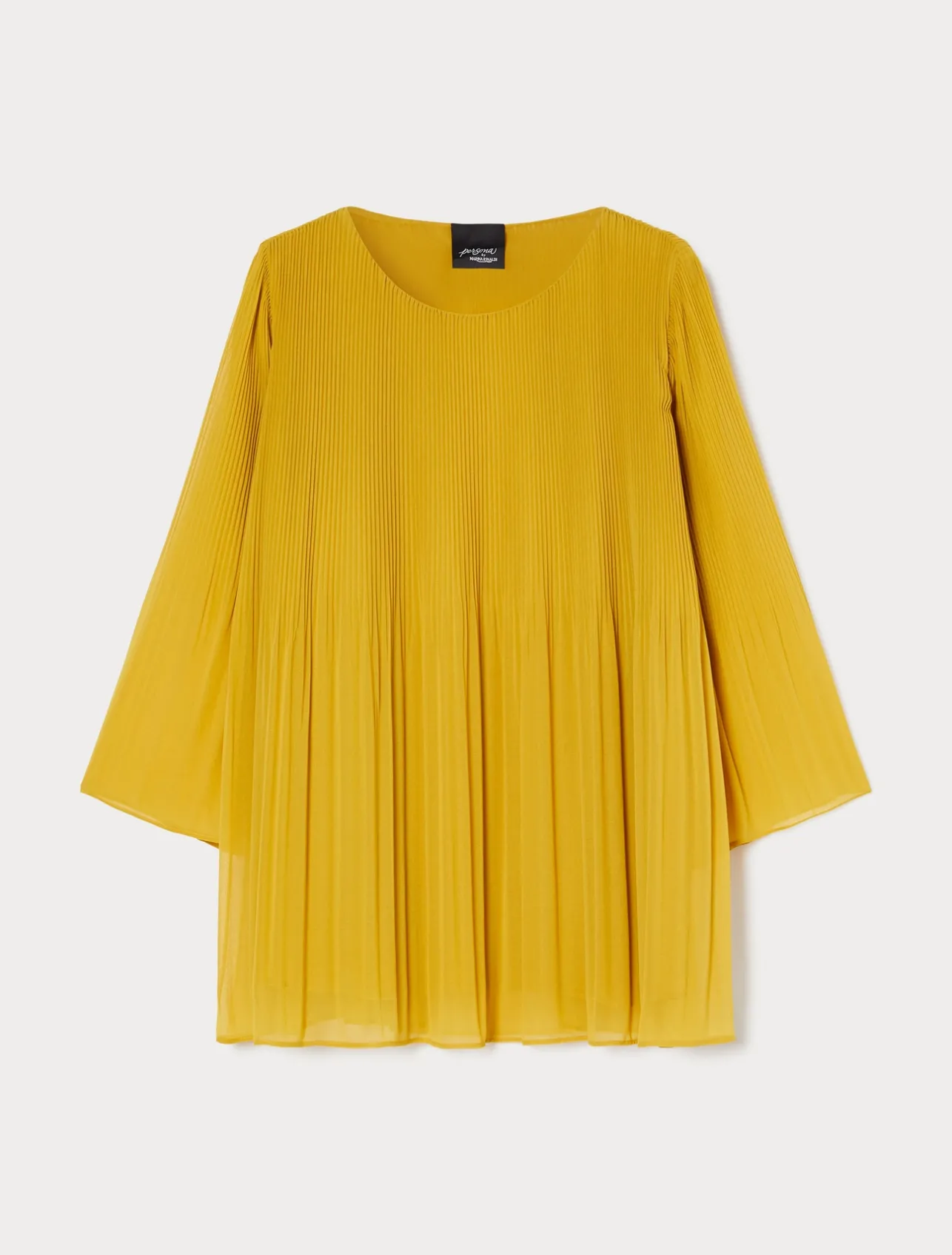 Clearance Marina Rinaldi Pleated georgette blouse GOLD