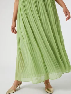 Hot Marina Rinaldi Pleated georgette dress OLIVEGREEN