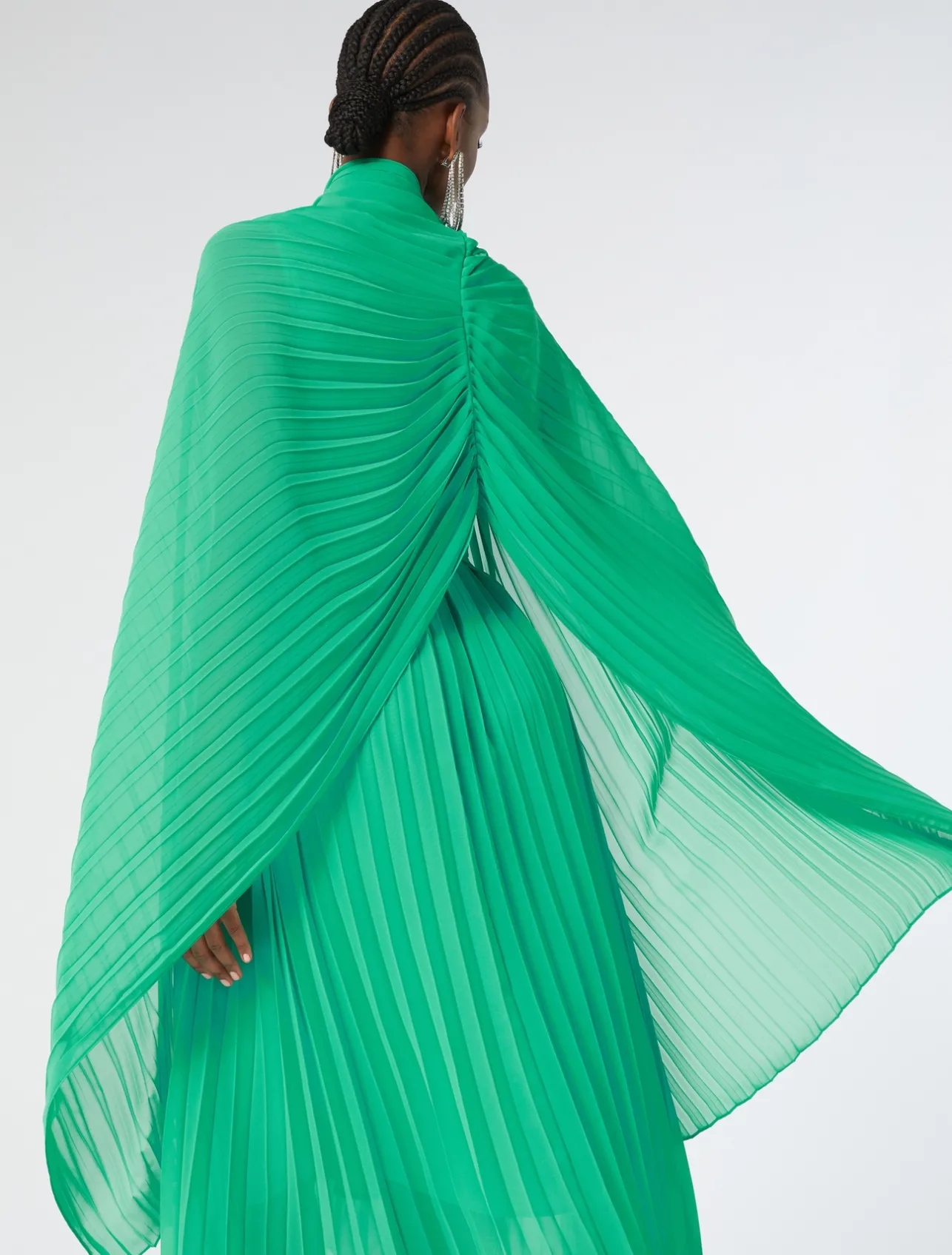 Outlet Marina Rinaldi Pleated georgette stole PASTELGREEN