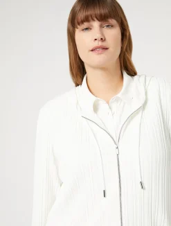 Clearance Marina Rinaldi Pleated jersey jacket WHITE