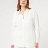 Clearance Marina Rinaldi Pleated jersey shirt WHITE