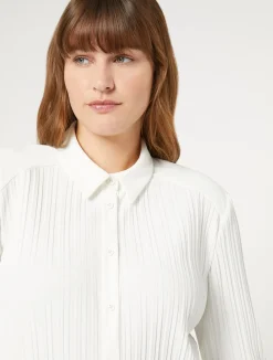 Clearance Marina Rinaldi Pleated jersey shirt WHITE