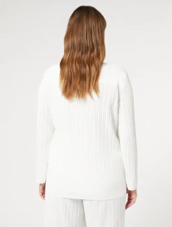 Clearance Marina Rinaldi Pleated jersey shirt WHITE