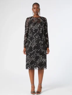 New Marina Rinaldi Plumetis tulle sheath dress BLACK