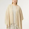 Fashion Marina Rinaldi Poncho in yarn-dyed fabric BEIGE