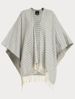 Discount Marina Rinaldi Poncho in yarn-dyed fabric MEDIUMGREY