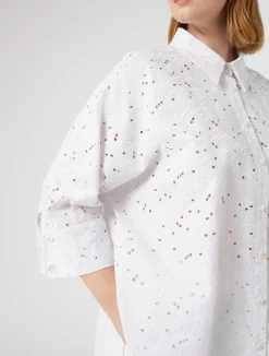 Best Marina Rinaldi Poplin broderie anglaise shirt WHITE