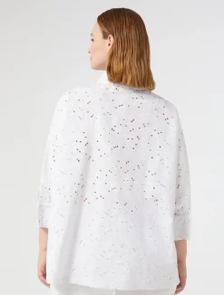 Best Marina Rinaldi Poplin broderie anglaise shirt WHITE