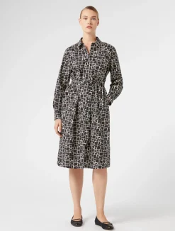 Hot Marina Rinaldi Poplin print dress BLACK