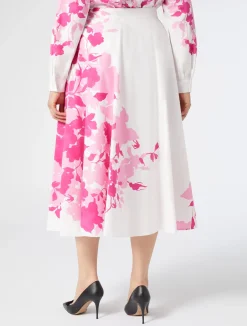Outlet Marina Rinaldi Poplin print dress OPTICALWHITE