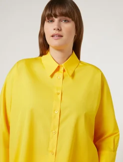 Outlet Marina Rinaldi Poplin shirt BRIGHTYELLOW