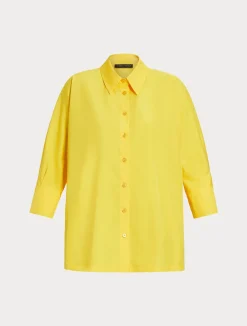 Outlet Marina Rinaldi Poplin shirt BRIGHTYELLOW