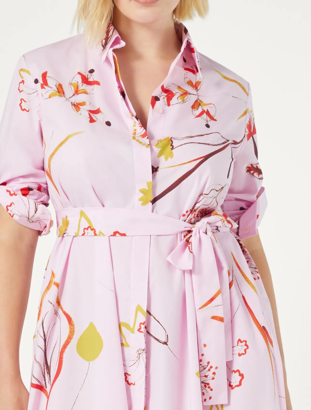 Fashion Marina Rinaldi Poplin shirt dress PINK