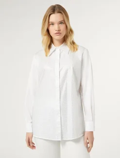 Hot Marina Rinaldi Poplin shirt with rhinestones OPTICALWHITE