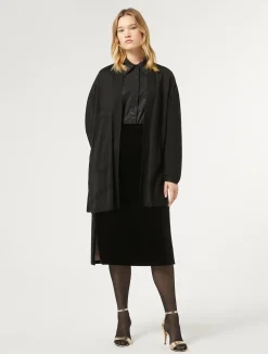 Outlet Marina Rinaldi Poplin shirt with rhinestones BLACK
