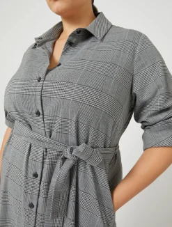 Hot Marina Rinaldi Prince of Wales check dress BLACK