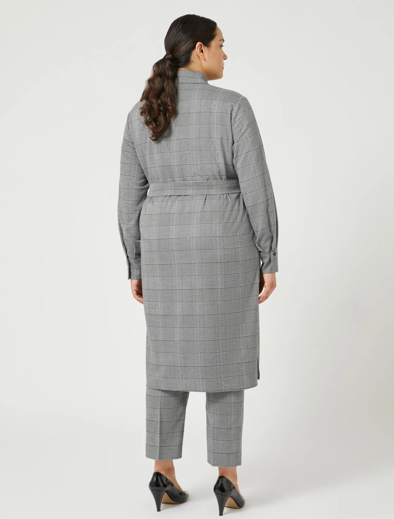 Hot Marina Rinaldi Prince of Wales check dress BLACK