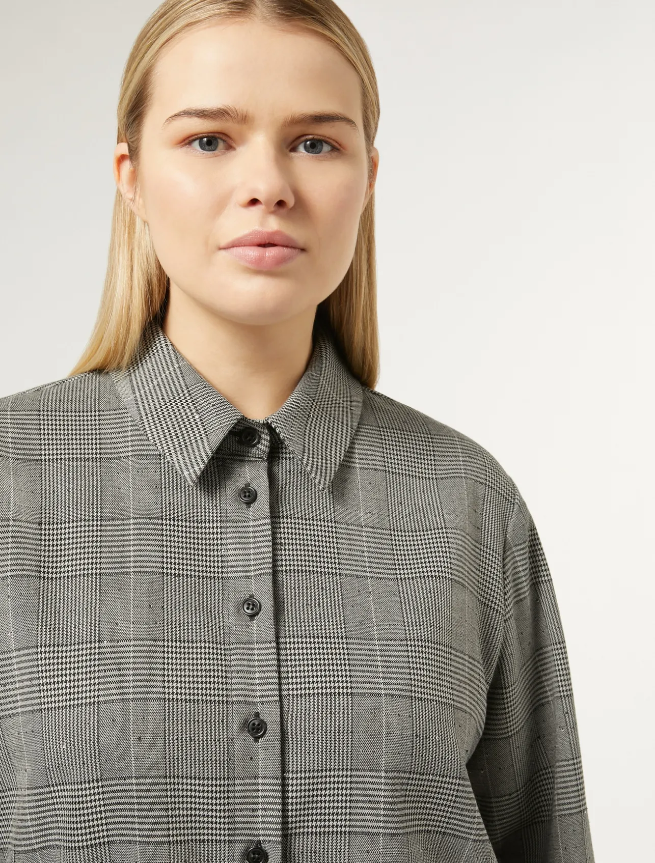 New Marina Rinaldi Prince of Wales check shirt BLACK