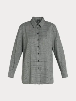 New Marina Rinaldi Prince of Wales check shirt BLACK