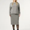 Clearance Marina Rinaldi Prince of Wales check skirt BLACK