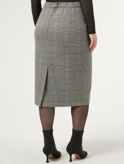Clearance Marina Rinaldi Prince of Wales check skirt BLACK