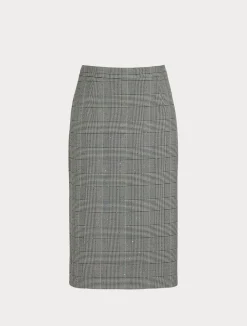 Clearance Marina Rinaldi Prince of Wales check skirt BLACK