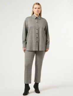 New Marina Rinaldi Prince of Wales trousers BLACK