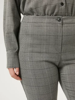 New Marina Rinaldi Prince of Wales trousers BLACK