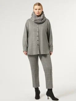 New Marina Rinaldi Prince of Wales trousers BLACK