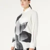 Outlet Marina Rinaldi Print-adorned poplin shirt WHITE