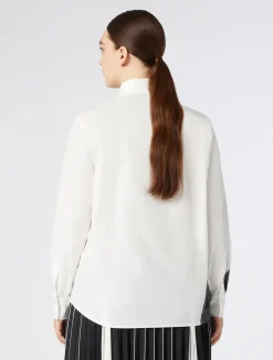 Outlet Marina Rinaldi Print-adorned poplin shirt WHITE