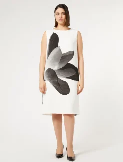 Fashion Marina Rinaldi Printed cady dress WHITE