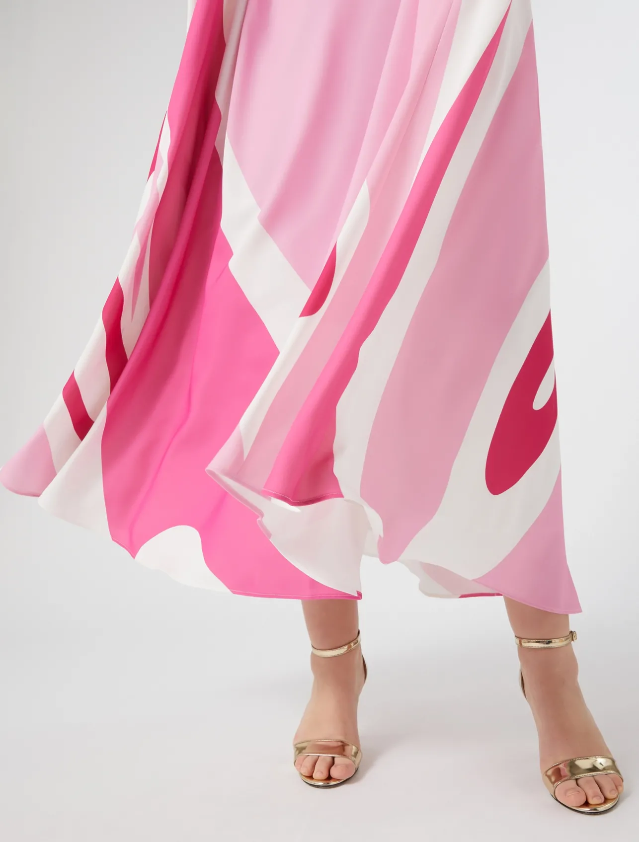 Clearance Marina Rinaldi Printed cady dress WHITE