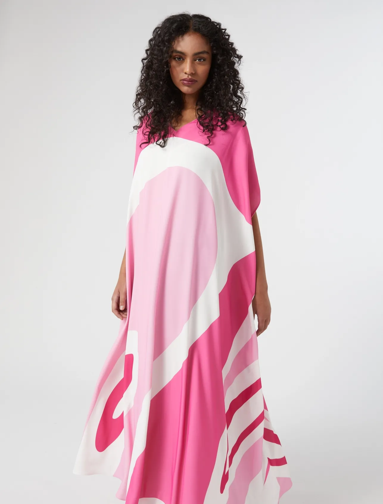 Clearance Marina Rinaldi Printed cady dress WHITE