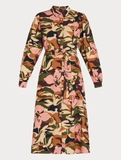 Online Marina Rinaldi Printed cady shirt dress MIDNIGHTBLUE